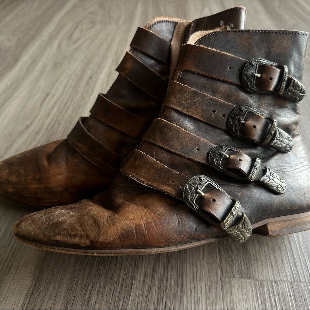 Free People Beatnik Leather Ankle Boots